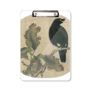 Imagem de Dead Trees Starling Figure Chinesa Pintura Prancheta Pasta, Bloco de Escrita Placa de Apoio A4