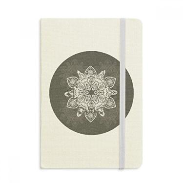 Imagem de Caderno estilo árabe, preto, branco, padrão oficial, capa dura de tecido, diário clássico