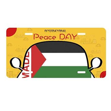 Imagem de DIYthinker Placa de licença Made in Palestine Country Love para decoração de carro, dia da paz