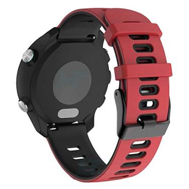 Imagem de Pulseira Dual 22mm compatível com Samsung Galaxy Watch 3 45mm - Galaxy Watch 46mm - Gear S3 Frontier - Amazfit GTR 47mm - Marca LTIMPORTS (Vermelho com Preto)