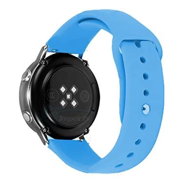 Imagem de Pulseira 20mm Sport Lisa LTimports, compativel com Galaxy Watch 3 41mm, Galaxy Active 2 44mm, Active 40mm, Galaxy Watch 42mm, GTS 2/3/4, BIP 2/3/S/L (Azul BB)
