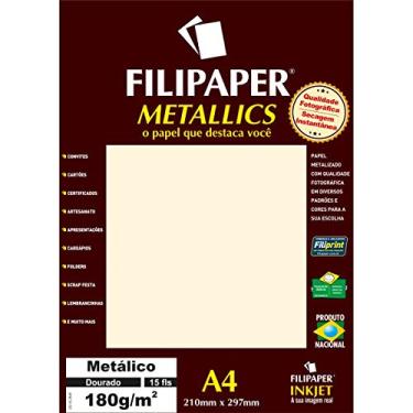 Imagem de Filiperson Classics Papel Pérola para Trabalhos Manuais, Dourado, A4