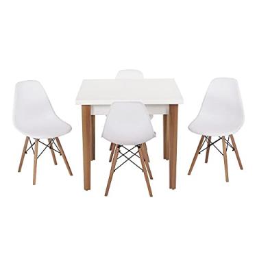 Imagem de Conjunto Mesa de Jantar Luiza 80cm Branca com 4 Cadeiras Eames Eiffel - Branco