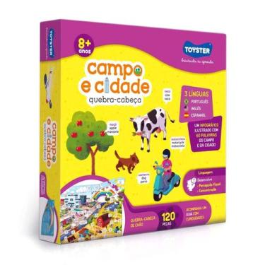 Imagem de Quebra Cabeça Campo E Cidade 120 Peças Inglês E Espanhol - Toyster