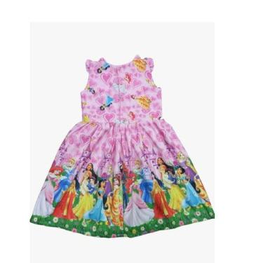 Imagem de Vestido Infantil Tactel Acetinado Princesas Disney - Mimi Kids