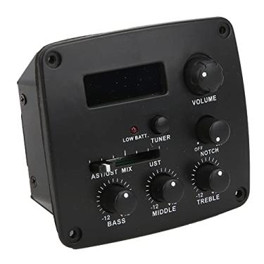 Imagem de Captador de guitarra acústica, captador de afinador preto leve com bateria para guitarras