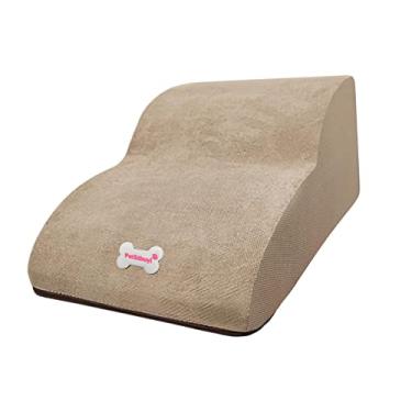 Imagem de para cães pequenos, rampa para cães de espuma de alta densidade de 3 camadas, degraus antiderrapantes para camas altas ou sofá, Cáqui