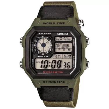 Imagem de Relógio CASIO world time digital masculino AE-1200WHB-3BVDF