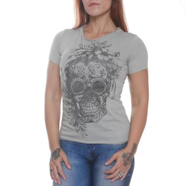Imagem de CAMISETA SKULL FLOWERS BKF0105 CINZA - BLACK SKULL - CLOTHING (G)-Unissex
