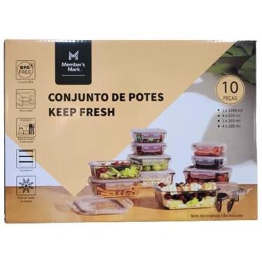 Imagem de Conjunto De 10 Potes De Vidro Keep Fresh Members Mark