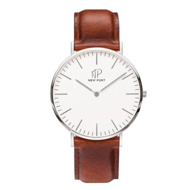 Imagem de Relógio Masculino Analógico Pulseira De Couro Sintético Minimalista Luxo Elegante 40mm