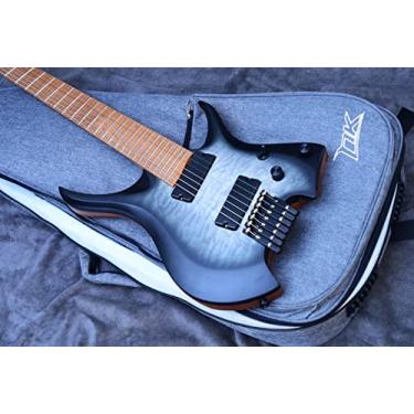 Imagem de Guitarra elétrica personalizada Guitarra Headless 6 Cordas 7 Cordas Ebony Fingerboard Baked Maple Fingerboard Grooved fingerboard Ash Wood Maple Wood Alder (uma)