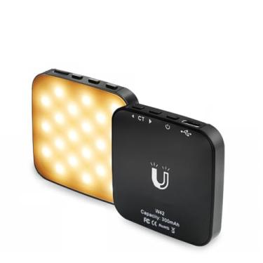 Imagem de Luz magnética para telefone 2W Luz bicolor para selfie Luz LED de bolso 2500K-8500K Temperatura de cor regulável com 42 contas de LED Bateria de 300mAh embutida com clipe de ventosa de anel de metal