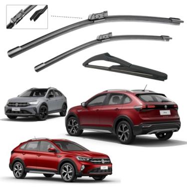 Imagem de Kit 3 Palheta Limpador De Parabrisa Silicone Chuva Nivus 2021 A 2024