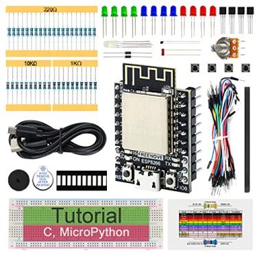 Imagem de Freenove Basic Starter Kit para ESP8266 (incluído) (compatível com Arduino IDE), ESP-12S Onboard Wi-Fi, código MicroPython C, tutorial detalhado de 339 páginas, 140 itens, 50 projetos