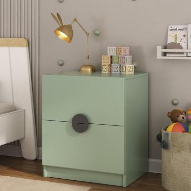 Imagem de Mesa de Cabeceira Infantil com 2 Gavetas Joy Kids CabeCasa MadeiraMadeira Verde