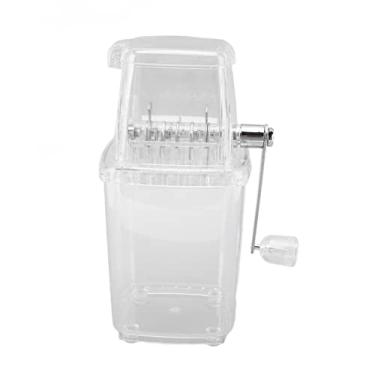 Imagem de Triturador de gelo com manivela, à prova de ferrugem, multifuncional, triturador de gelo manual, quebrador de gelo doméstico, mini triturador de gelo portátil para fazer bebidas (transparente)