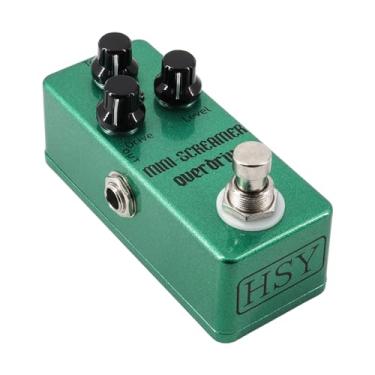 Imagem de CIADAZ Pedal de overdrive de guitarra Pedal de efeitos de guitarra elétrica True Bypass Shell de liga de zinco DC 9V 6,35 mm Interface de entrada/saída Drive/alavanca/tom 3 botões Mini efeito de