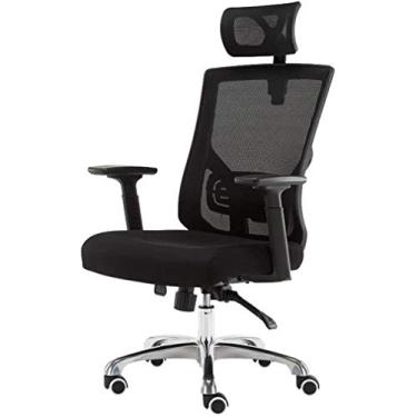Imagem de Cadeira de escritório ergonômica encosto de cabeça ajustável cadeira de escritório cadeira de escritório computador (cor: preto)