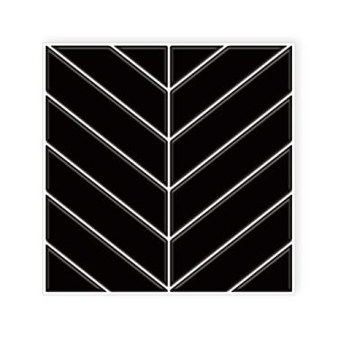 Imagem de FARONZE Descole e cole azulejos de parede de mosaico de cozinha com padrão de sarja preta, autoadesivo, faça você mesmo, azulejos de vinil adesivos, 25,4 x 25,4 cm cada, pacote com 4 folhas