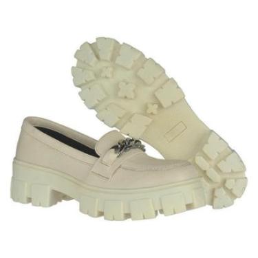 Imagem de Mocassim Feminino Oxford Sola Tratorado Preto Salto-Feminino