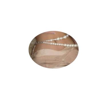 Imagem de Cinto de corrente de cintura de pérola, multicamadas, corrente de barriga, biquíni, bijuteria, moda, praia, rave, festa, clube, acessórios corporais, joias para mulheres e meninas, Large, PP, Pérola