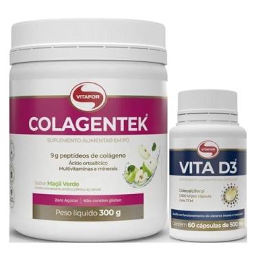Imagem de Kit 1 Colágeno Colagentek 300g +1 Vitamina D3 60cps Vitafor