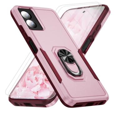 Imagem de Capa para Motorola Moto G Power 5G 2024 (XT2415V) [proteção contra quedas de grau militar de 15 pés] com 2 películas de vidro temperado, capa resistente à prova de choque com suporte para Moto G Power