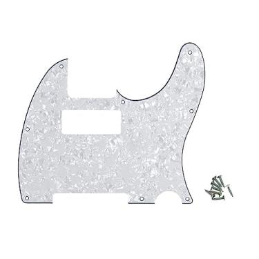 Imagem de ROZILO 8 furos Tele Mini Humbucker Pickguard com mini furo de captação Humbucker para Tele/Telecaster branco pérola