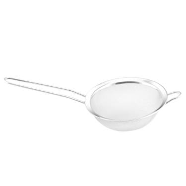 Imagem de YBM HOME Peneira de coador de malha fina de aço inoxidável com alça para enxaguar grãos, feijão, arroz, frutas, etc. prata (1, 12,7 cm)
