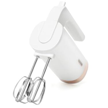 Imagem de Tumidy Misturador manual sem fio, misturador manual recarregável de 3 velocidades, elétrico, cabo de carregamento tipo C, batedor de cabeça dupla para bater ovos, massa de bolo, purê de batatas e