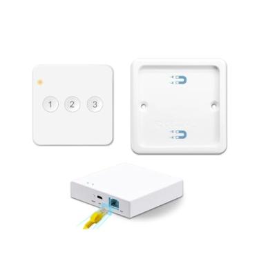 Imagem de XJRJ Controle remoto de cena sem fio Zigbee 3.0 - Tuya Wired Gateway Smart Life App Home Assistant 1 controle remoto 1 hub