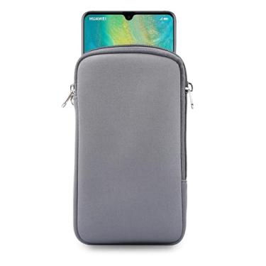 Imagem de caso de clipe de telefone Capa de telefone de neoprene de 7,2 polegadas, bolsa universal de pescoço com zíper para Sony Xperia 10 Plus, Xperia 1, Xperia Pro, para Galaxy Xcover6 Pro, S20 Ultra, S21 Ul