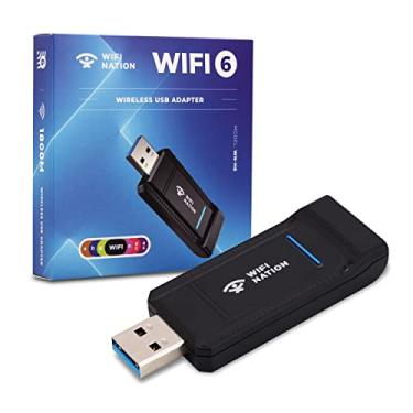 Imagem de WiFi Nation® WiFi 6 AX1800 2T2R, Chipset USB 3.0: RTL8832AU, adaptador dongle WiFi | Adaptador de placa de rede sem fio Gigabit 802.11ax | 5GHz/2,4GHz | Segurança de rede WPA3 | Windows 7/10/11