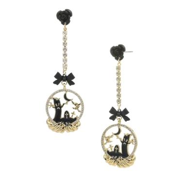 Imagem de Firopia Brincos femininos pendentes de Halloween | Brincos engraçados de fantasma, caveira, abóbora, bruxa, esqueleto, veneno, para mulheres, | Brincos de festa à fantasia, joias festivas, presentes,