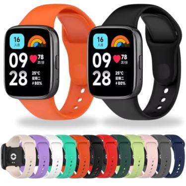 Imagem de Pulseira Silicone Borracha Para Xiaomi Redmi Watch 3 ACTIVE M2235W1 DM VARIEDADES (Preto)