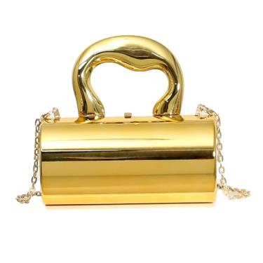 Imagem de BagHeiyy Bolsa dourada, bolsas clutch para mulheres, bolsa de mão de acrílico Y2k bolsa tiracolo bolsas femininas para festas noturnas, Dourado, 3.5" L x 7.08" W x 3.54" H