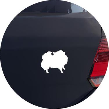 Imagem de Adesivo de Carro Cachorro Raça Lulu da Pomerânia - Cor Branco - Melhor