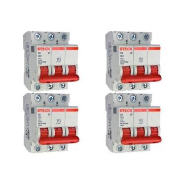 Imagem de Kit C/4 - Disjuntor Steck ''Din'' Tripolar 63A. C