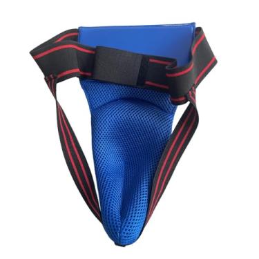 Imagem de YIJU Taekwondo Groin Guard Crotch Protector Equipamento de proteção Protetor de virilha para boxe Jockstrap para exercícios Kickboxing Grappling, Azul 72 a 104 Cm