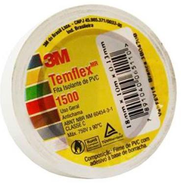 Imagem de Fita Isolante Branca Temflex 1500 3M 18mmx10m - 199990