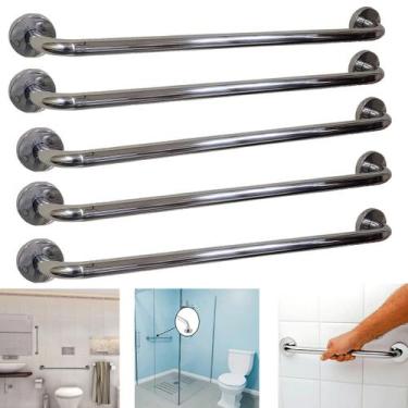 Imagem de Barra Alça Apoio 50cm Suporte Anti Queda Acidentes Kit 5 Uni Idoso Ges