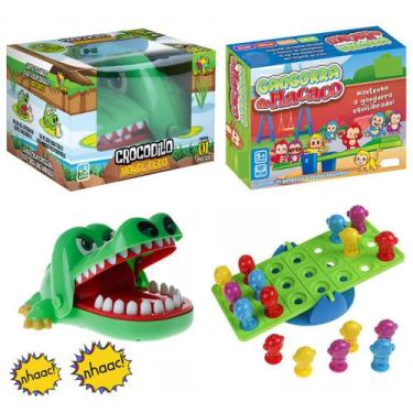 Imagem de Kit Jogo Crocodilo Croc Croc Morde Dedo + Jogo Gangorra do Macaco - Ar