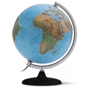 Imagem de Globo Terrestre com Alto Relevo Iluminado - 30cm - Tecnodidattica