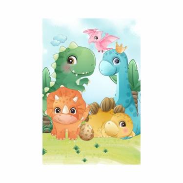 Imagem de Painel Festa Vertical em Tecido Casadinho Dino Baby Turminha - Fabrika