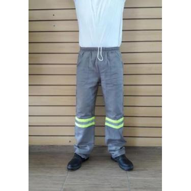 Imagem de Calça de brim com faixa refletiva construção civil rodovias para traba