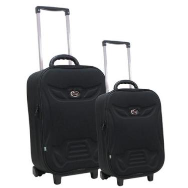 Imagem de Kit mala de viagem pequena de bordo e média grotaferrata, Preto