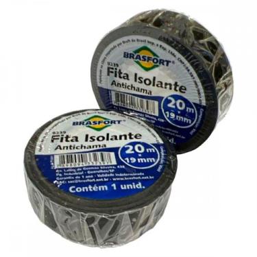 Imagem de Fita Isolante Brasfort 20M Preta Antichama - 8239 . / Kit C/ 10 Peças,