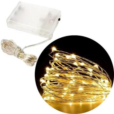 Imagem de Fio Fada 30 Lâmpadas Cordão Luz LED Amarelo 3 Metros Á Pilha - Gici De