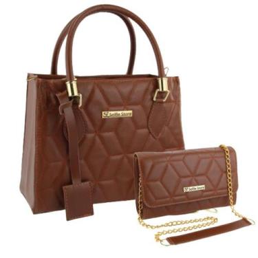 Imagem de Bolsa Feminina Transversal Tote Casual + Bolsa Carteira Kit - Selfie S
